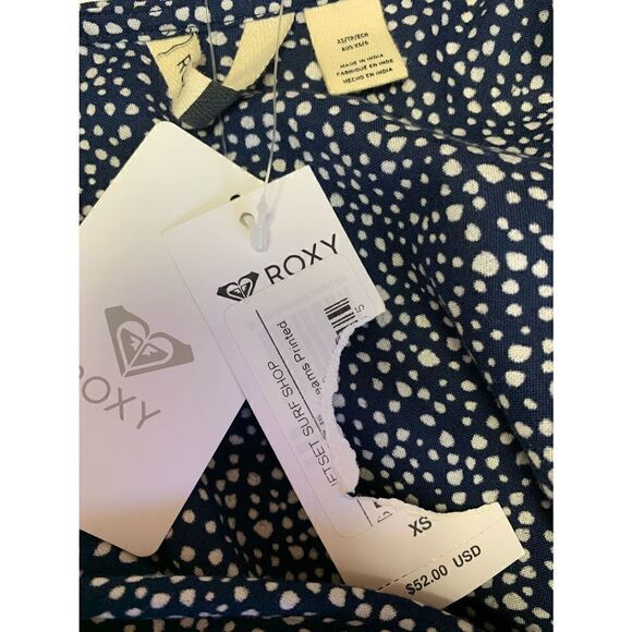 Roxy NWT Navy White Polka Dot Mini Dress Size XS - Picture 8 of 8